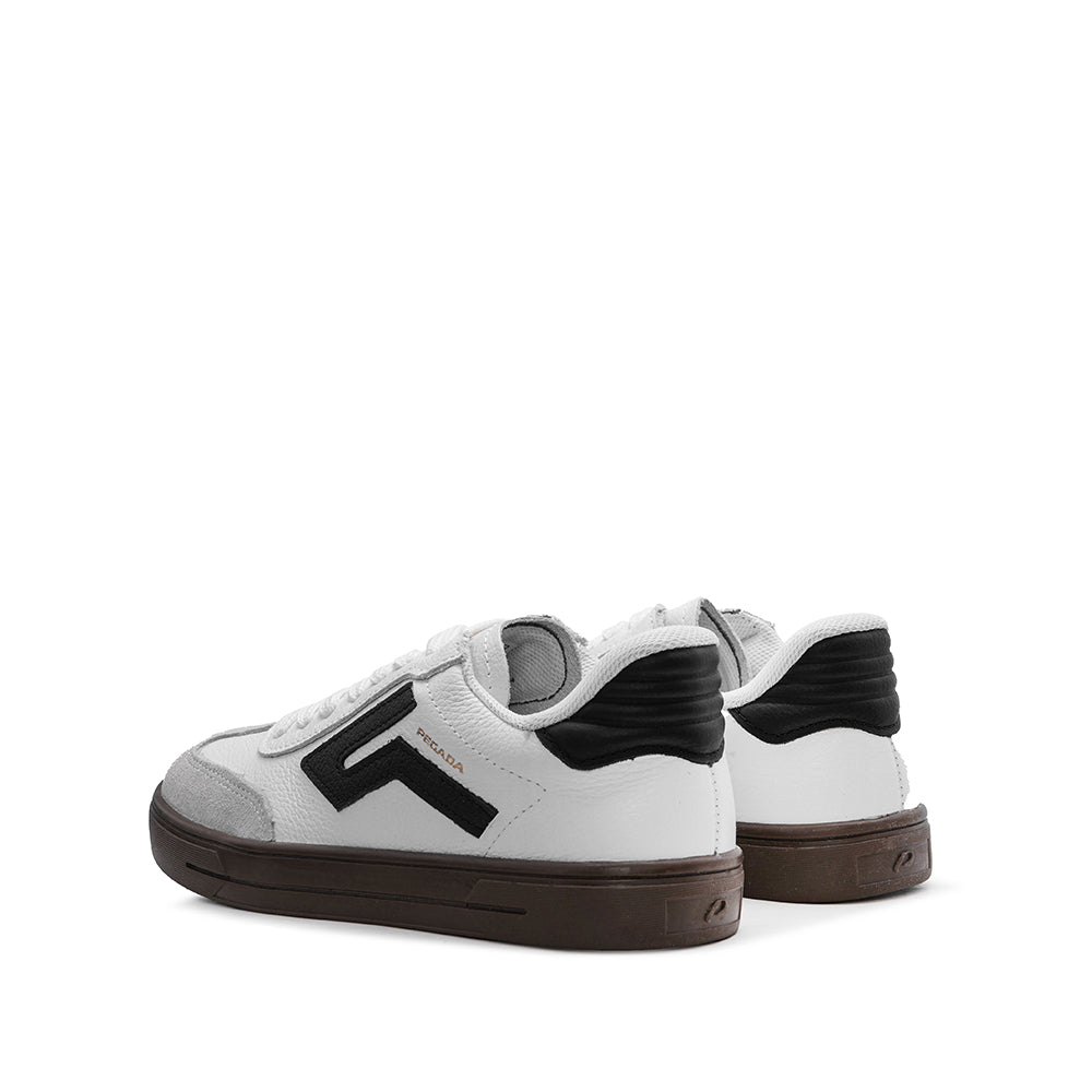 Sapatilha Casual Mulher Pele Branco E Preto