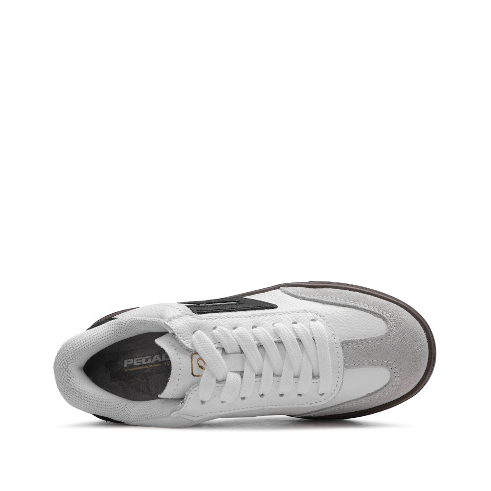 Sapatilha Casual Mulher Pele Branco E Preto
