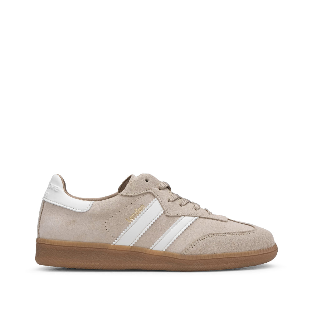Sapatilha Casual Mulher Camurça Bege E Branco