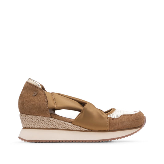 Sapato Salto Cunha Mulher Camel