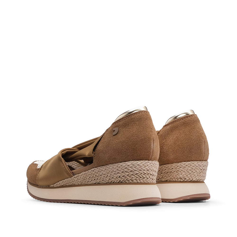 Sapato Salto Cunha Mulher Camel