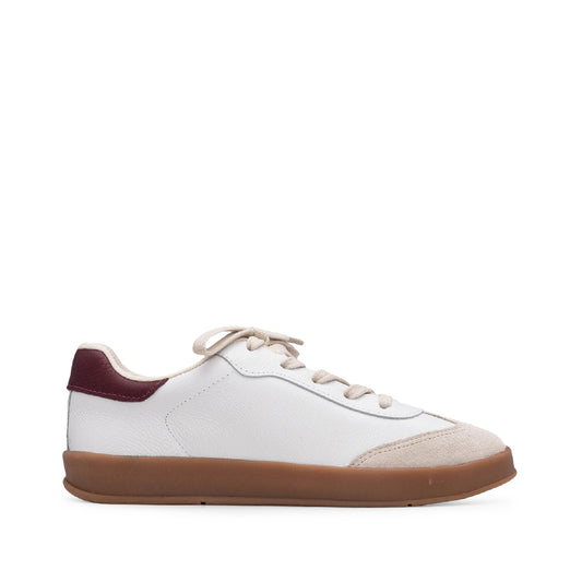 Sapatilha Casual Mulher Pele Branco E Vermelho