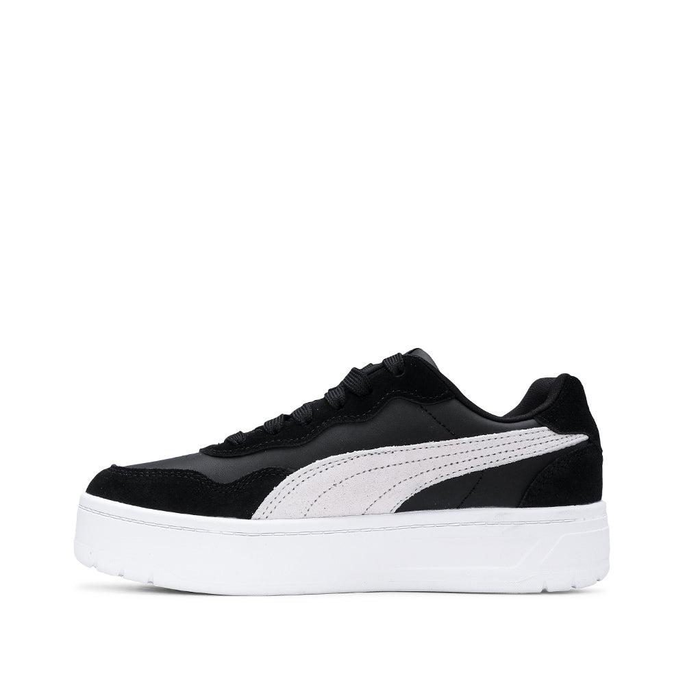 Sapatilha Casual Mulher Camurça Court Lally Skye Preto Preto E Branco