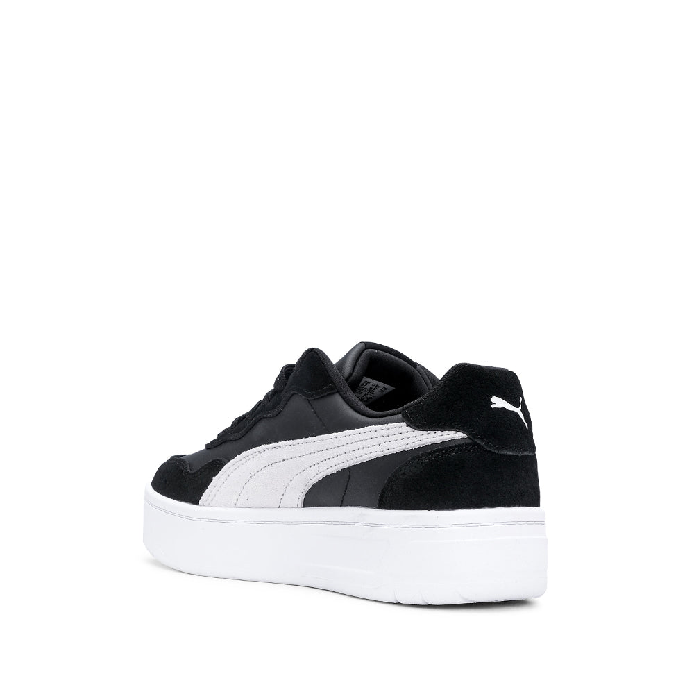 Sapatilha Casual Mulher Camurça Court Lally Skye Preto Preto E Branco