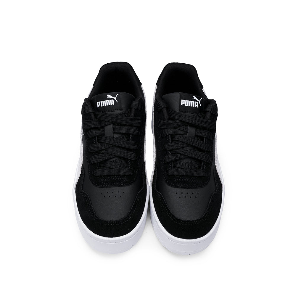 Sapatilha Casual Mulher Camurça Court Lally Skye Preto Preto E Branco