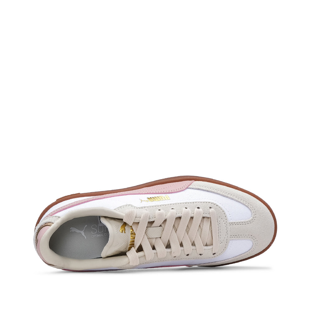 Sapatilha Casual Mulher Camurça Branco E Rosa