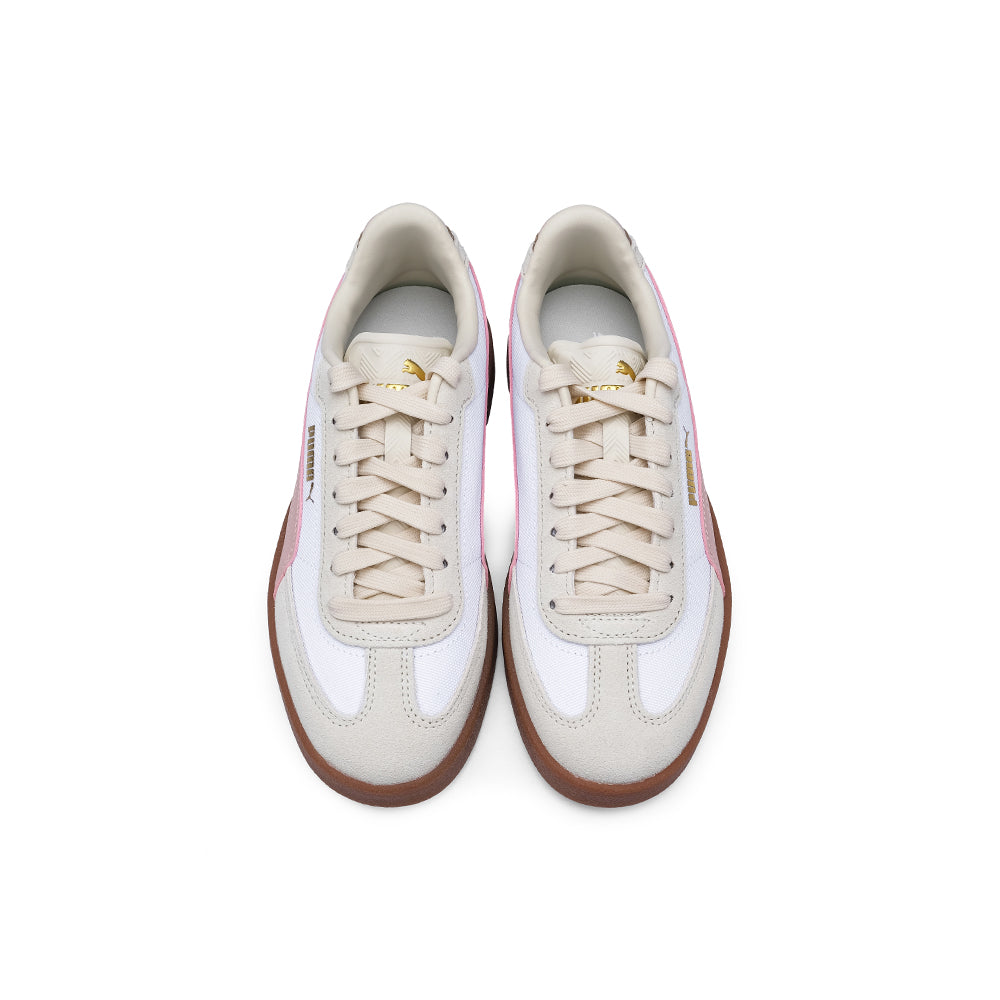 Sapatilha Casual Mulher Camurça Branco E Rosa
