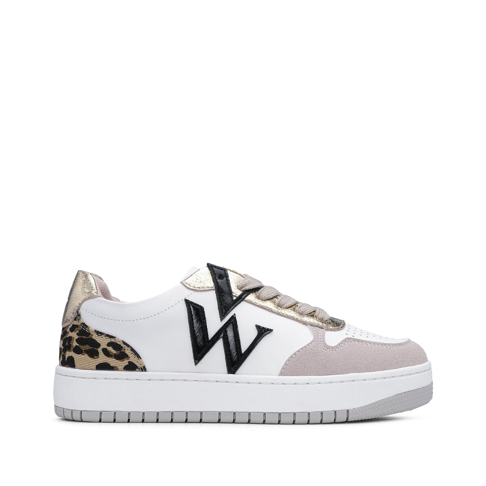 Sapatilha Casual Mulher Branco E Dourado