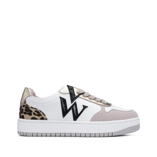 Sapatilha Casual Mulher Branco E Dourado