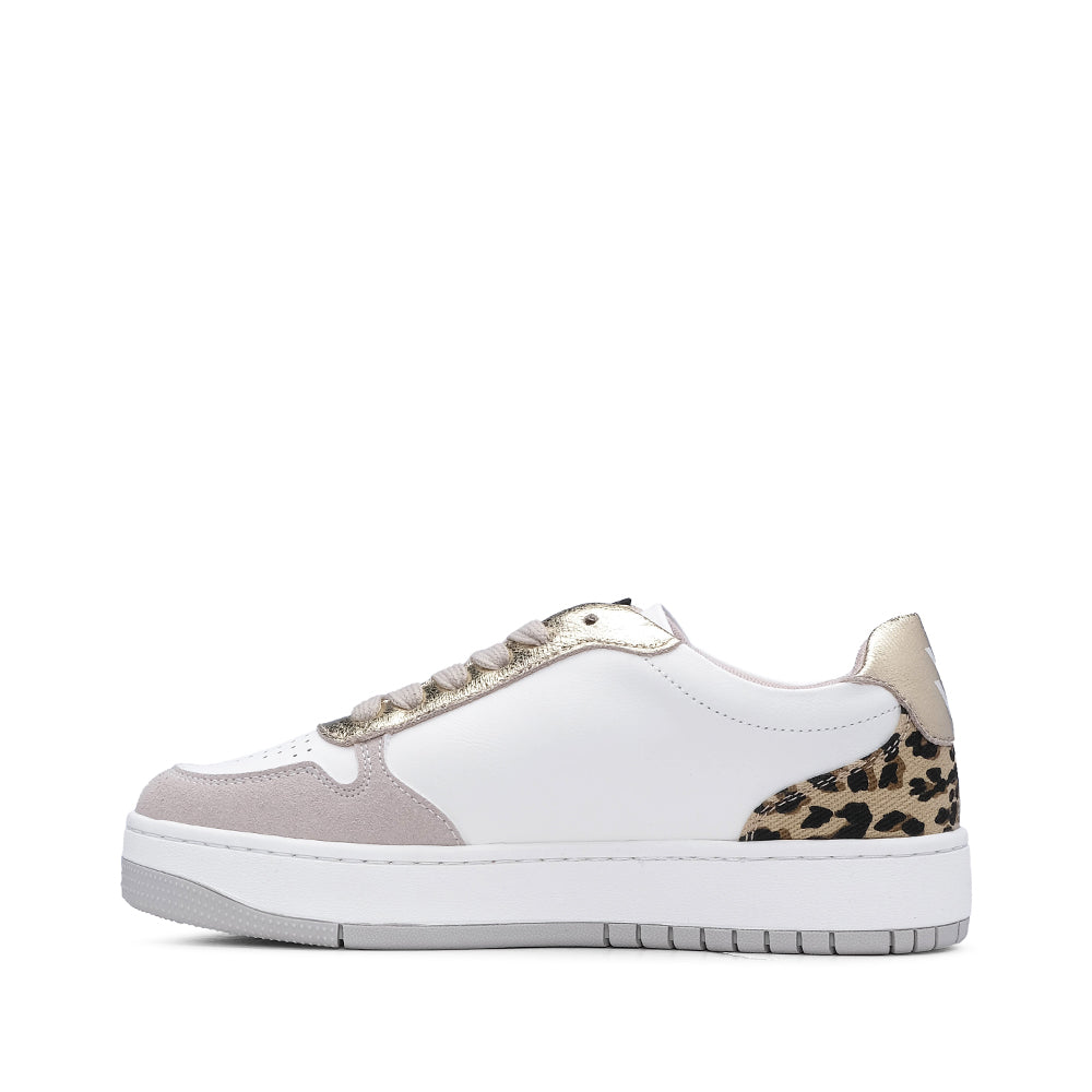 Sapatilha Casual Mulher Branco E Dourado