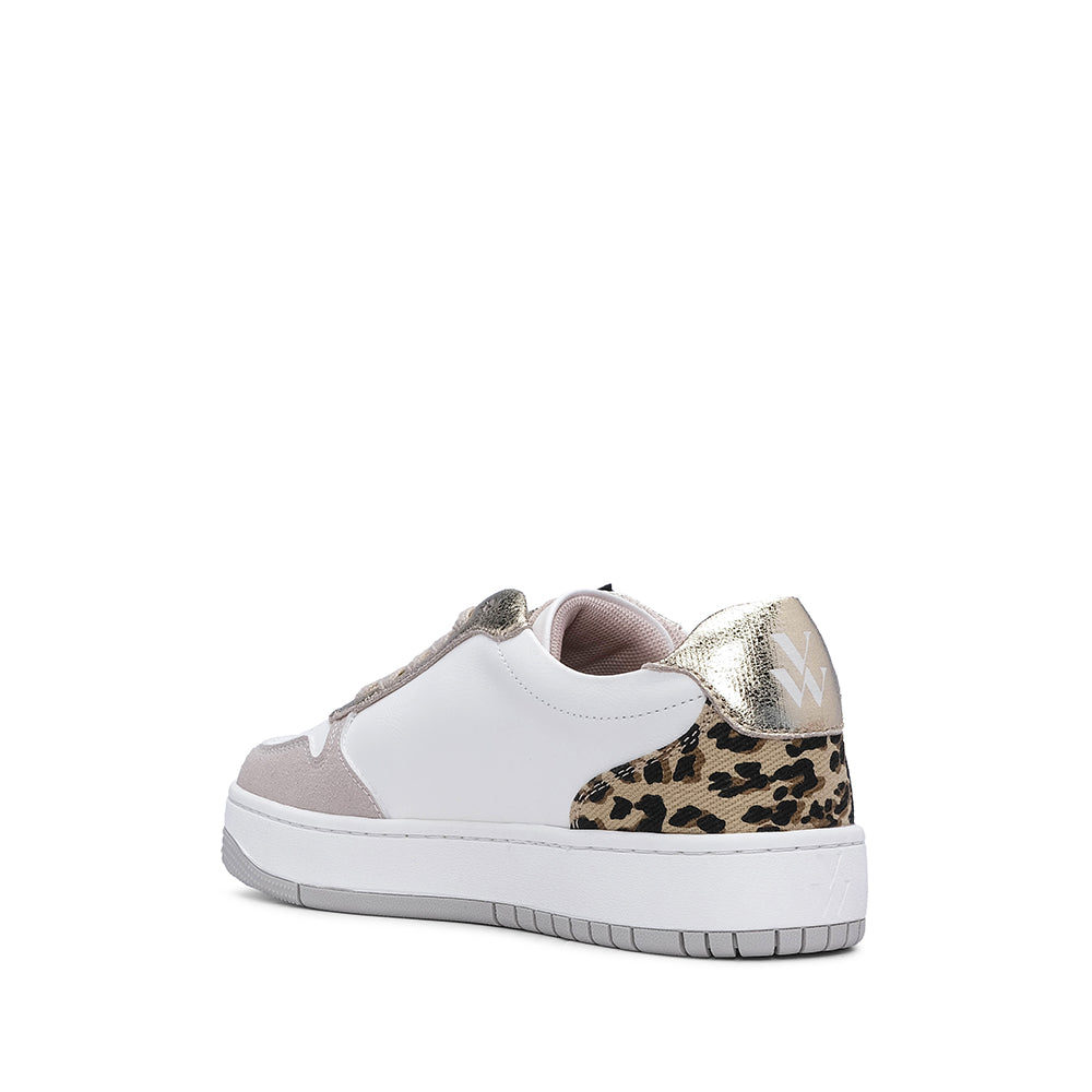 Sapatilha Casual Mulher Branco E Dourado