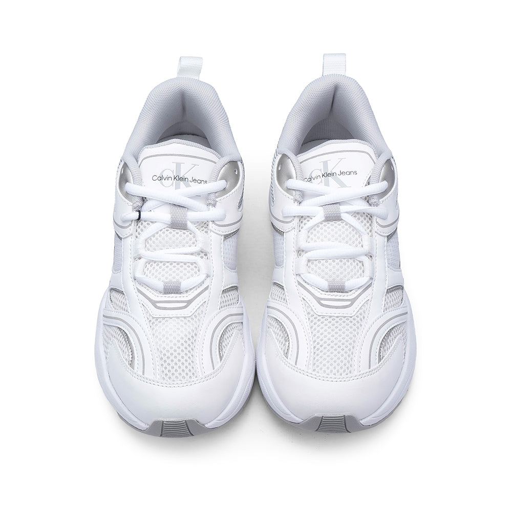 Sapatilha Casual Mulher Branco E Prata