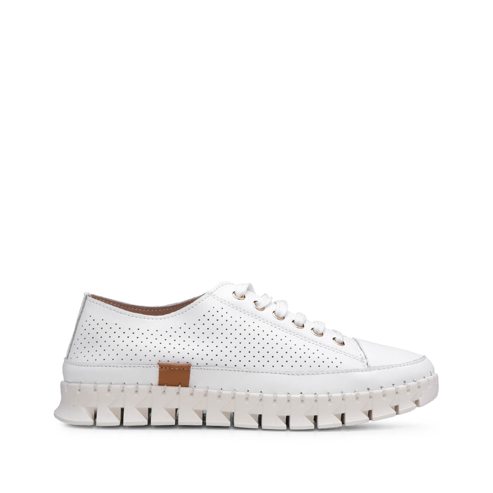 Sapatilha Casual Pele Mulher Branco