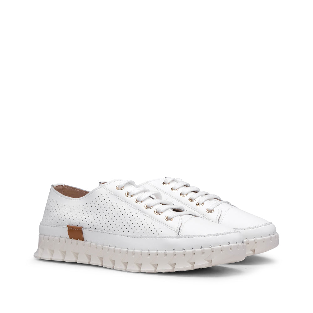 Sapatilha Casual Pele Mulher Branco