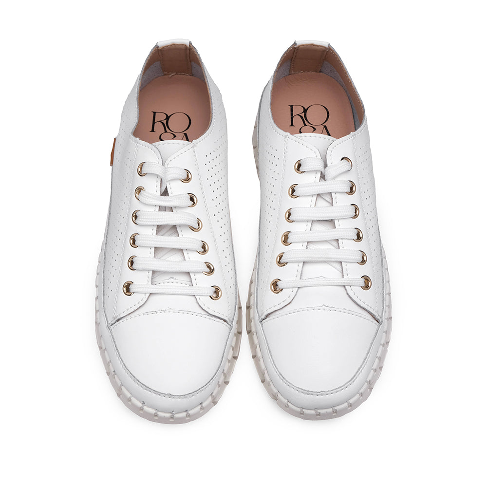 Sapatilha Casual Pele Mulher Branco
