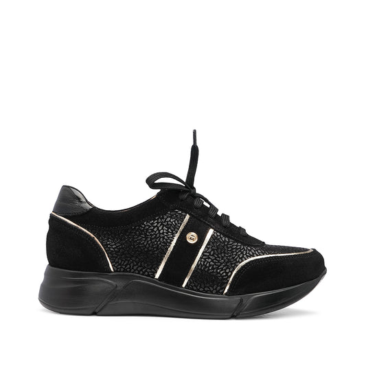 Sapatilha Casual Mulher Camurça Preto