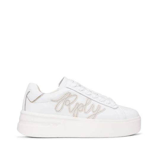 Sapatilha Casual Mulher  Branco E Dourado
