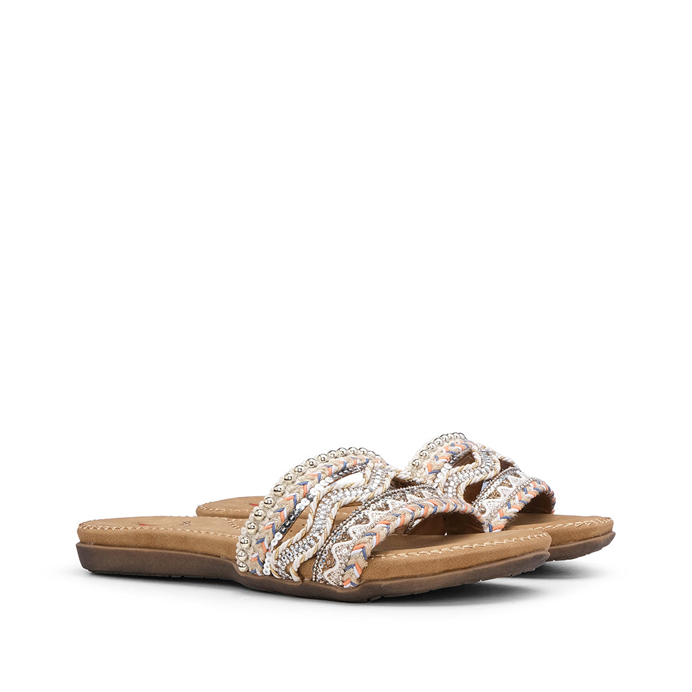 Chinelo Casual Mulher Bege