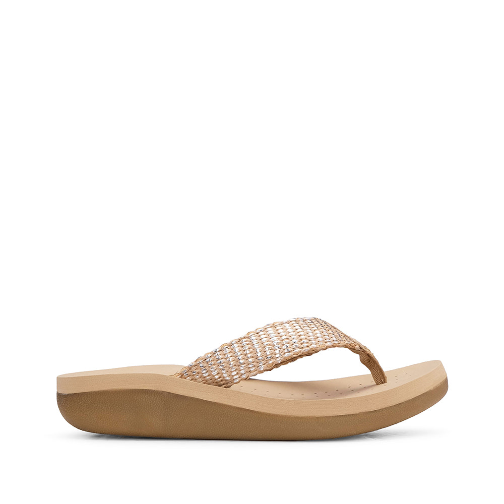 Chinelo Casual Mulher Bege