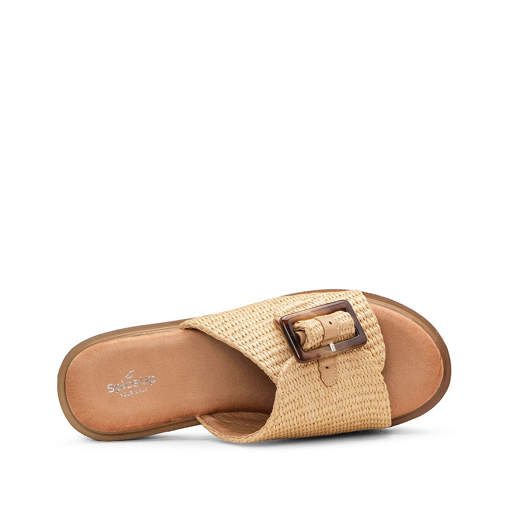 Chinelo Salto Médio Mulher Bege