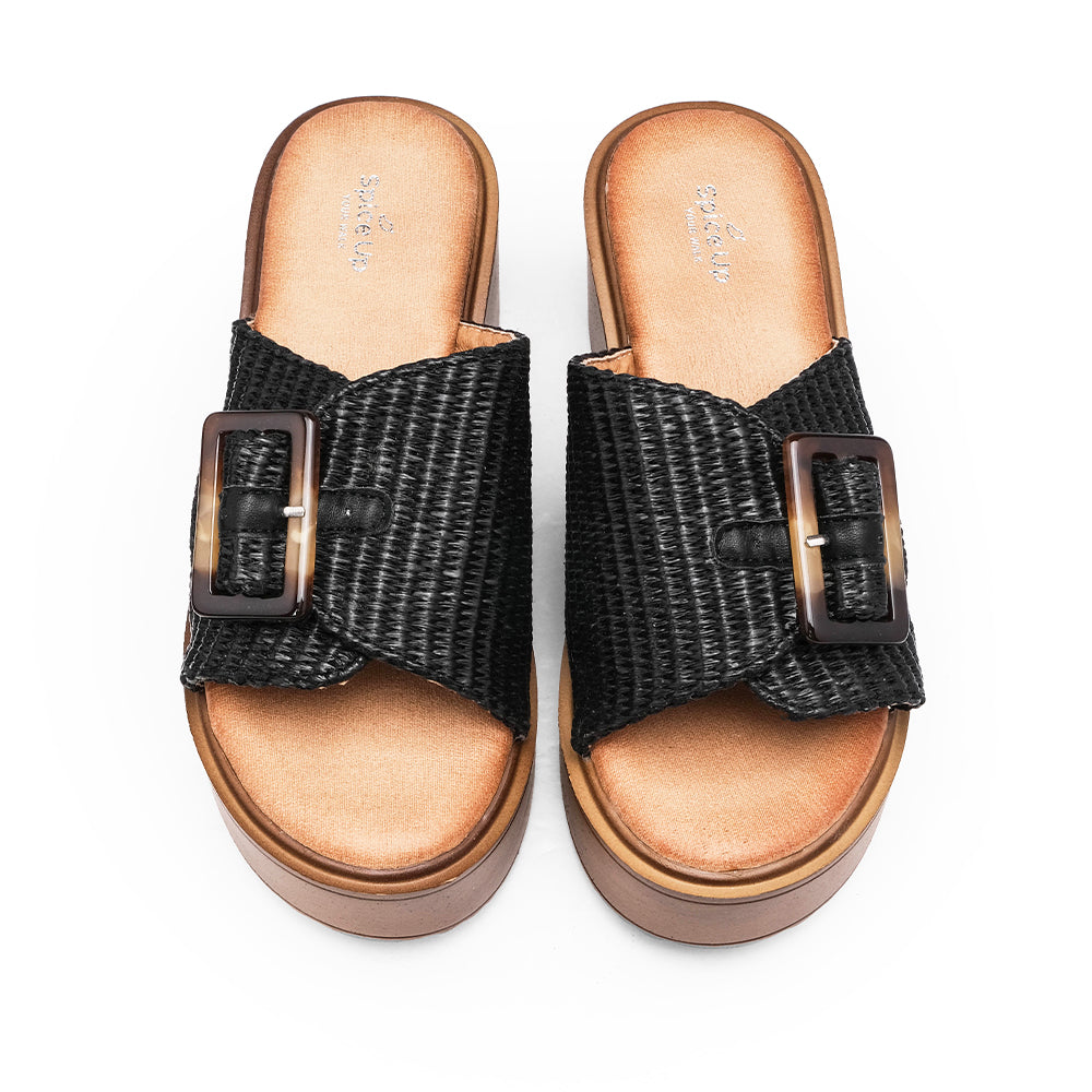 Chinelo Salto Médio Mulher Preto