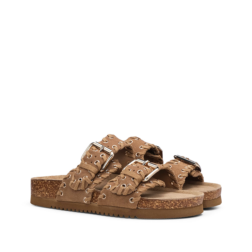 Chinelo Casual Mulher Camel