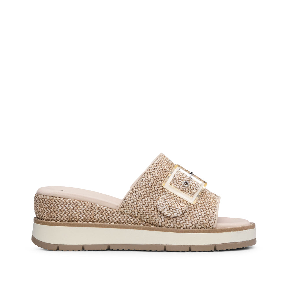 Chinelo Salto Médio Mulher Bege