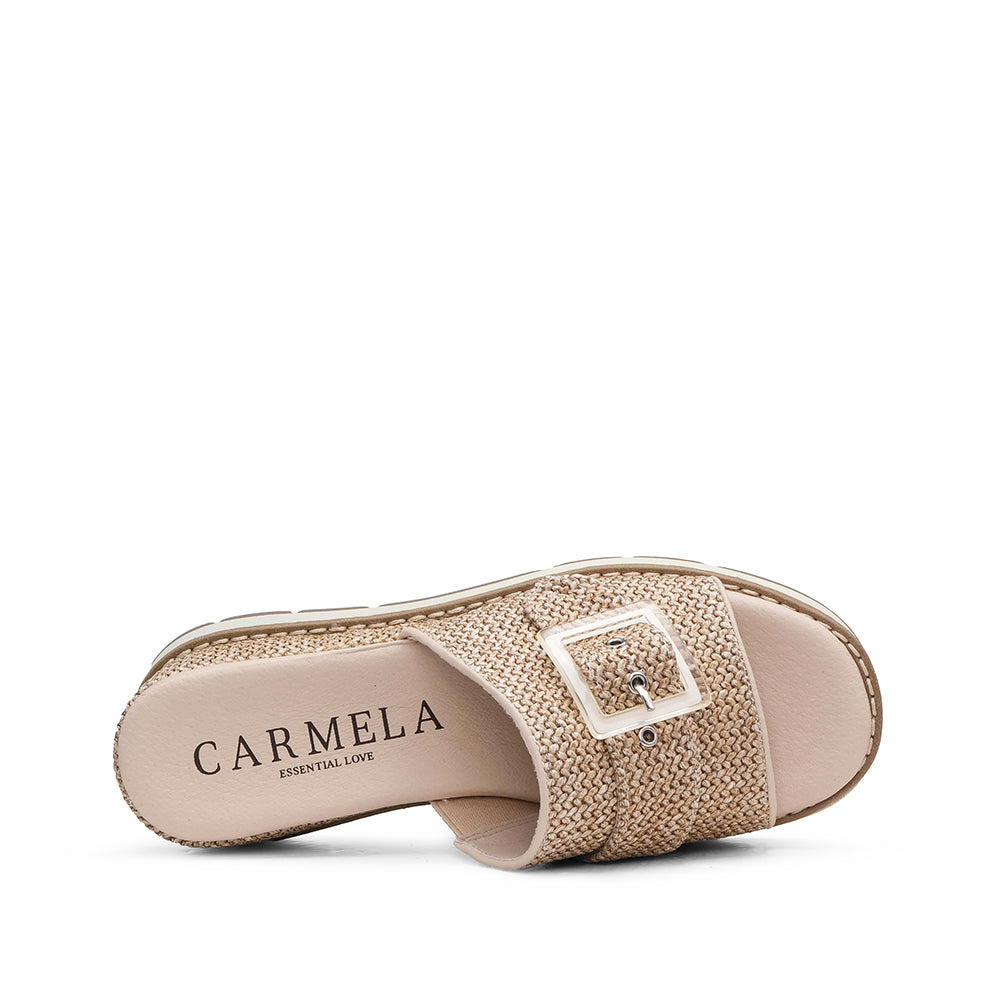 Chinelo Salto Médio Mulher Bege
