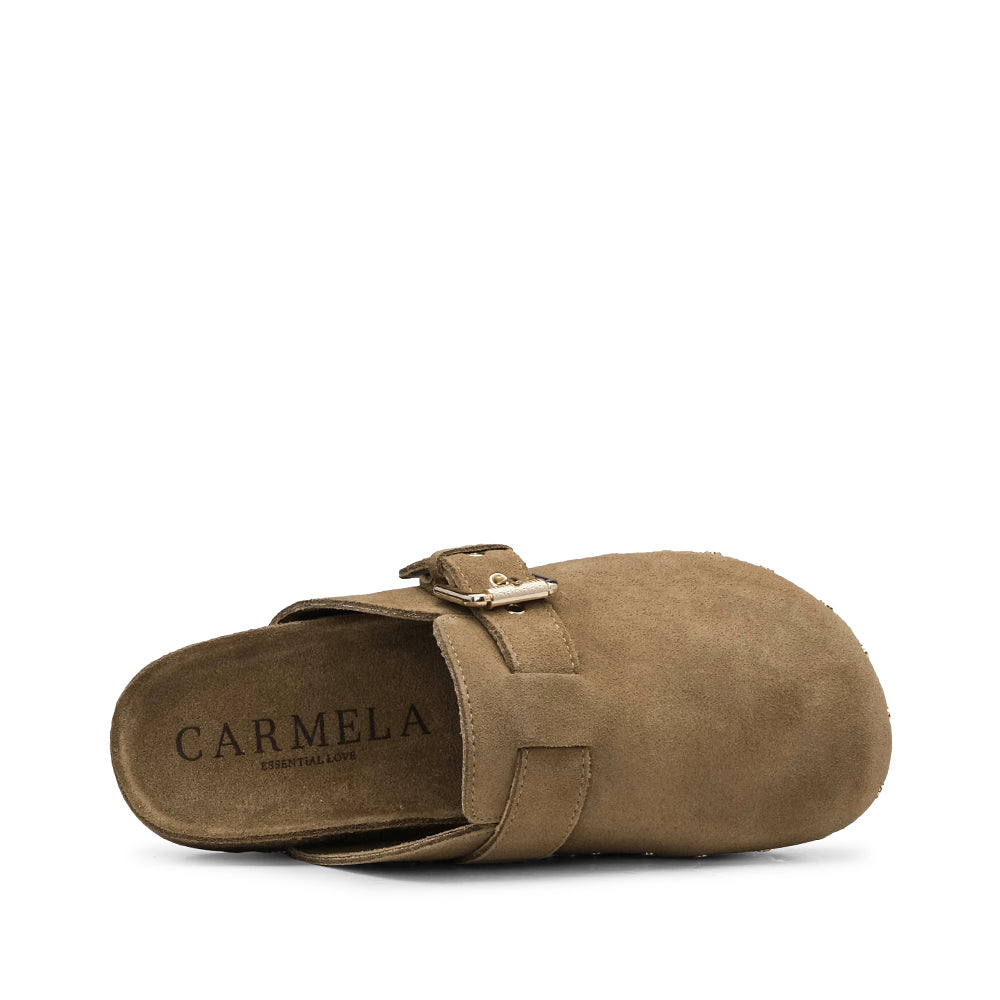 Soca Salto Raso Mulher Camurça Camel