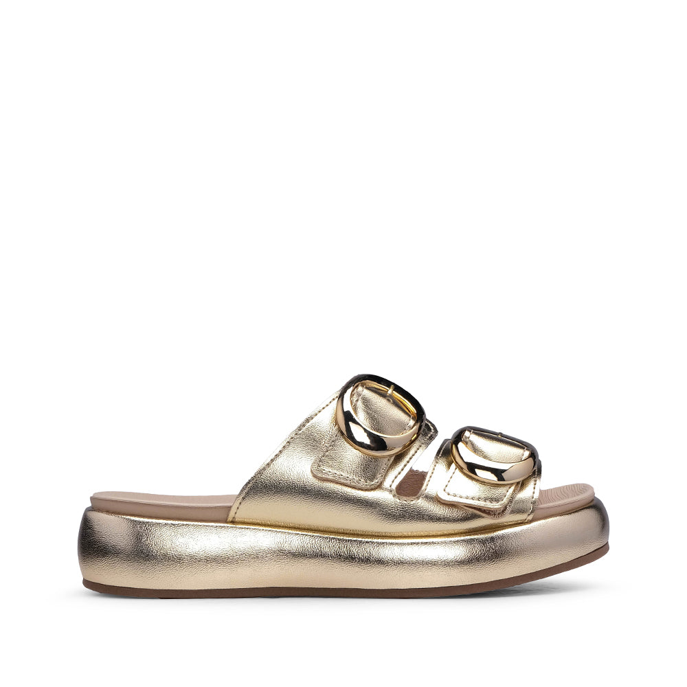 Chinelo Casual Mulher Metalizado Dourado