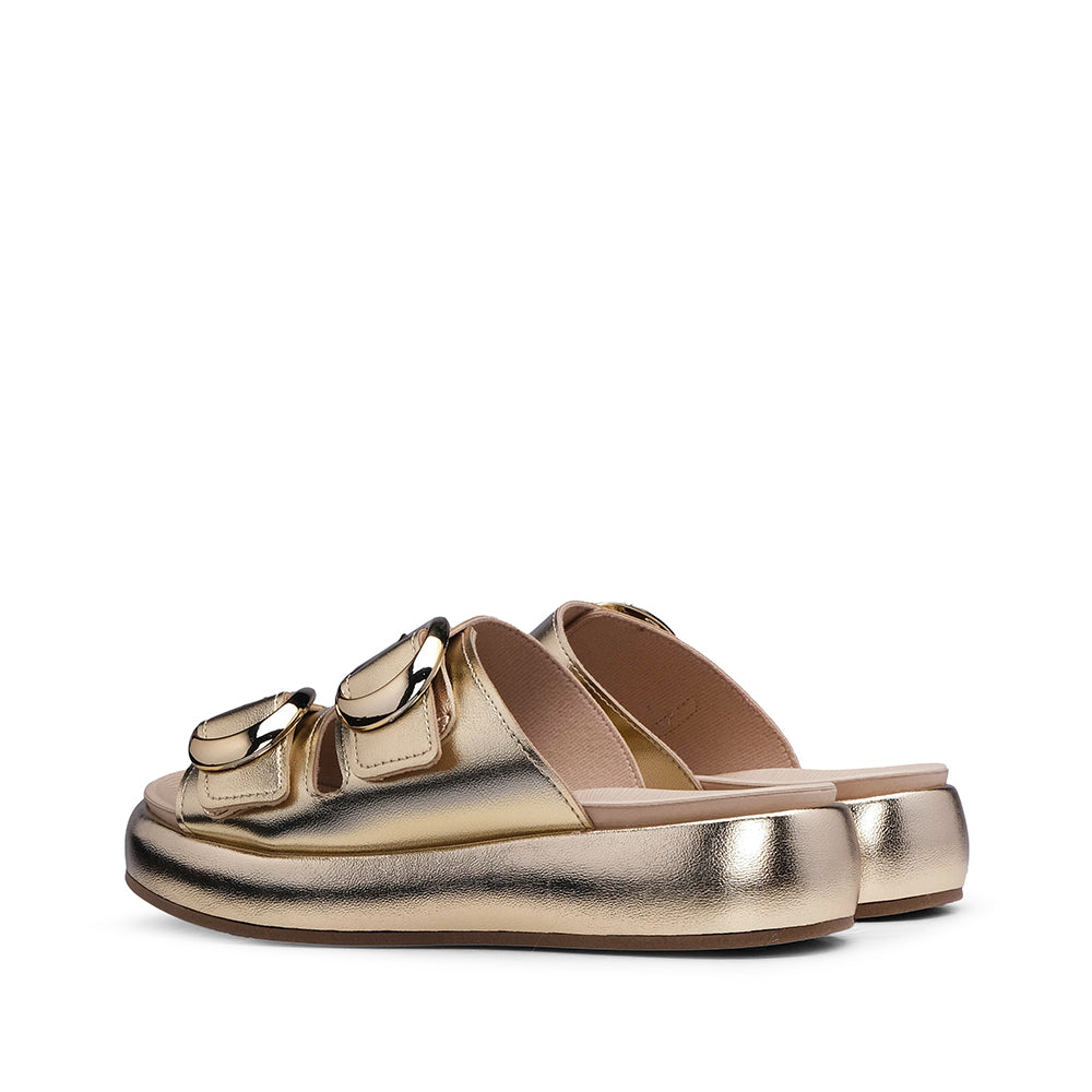 Chinelo Casual Mulher Metalizado Dourado
