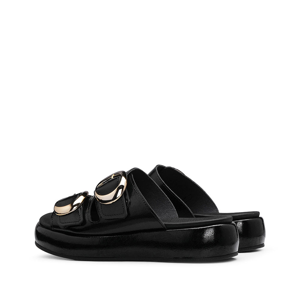 Chinelo Casual Mulher Verniz Preto