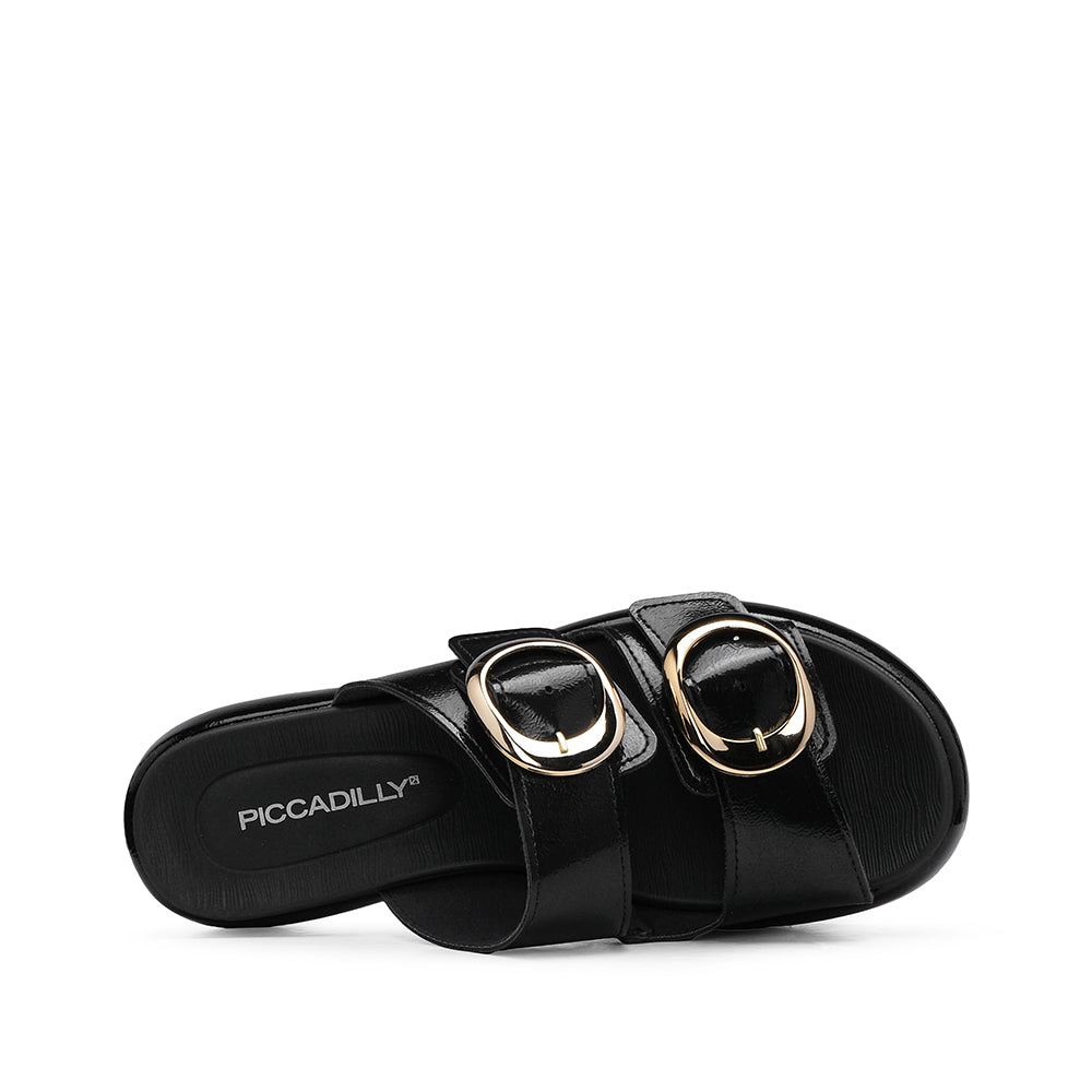 Chinelo Casual Mulher Verniz Preto