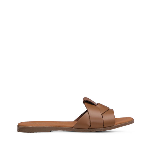 Chinelo Casual Mulher Pele Camel