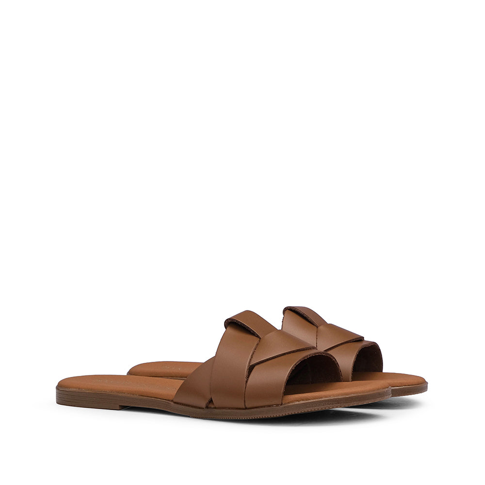 Chinelo Casual Mulher Pele Camel
