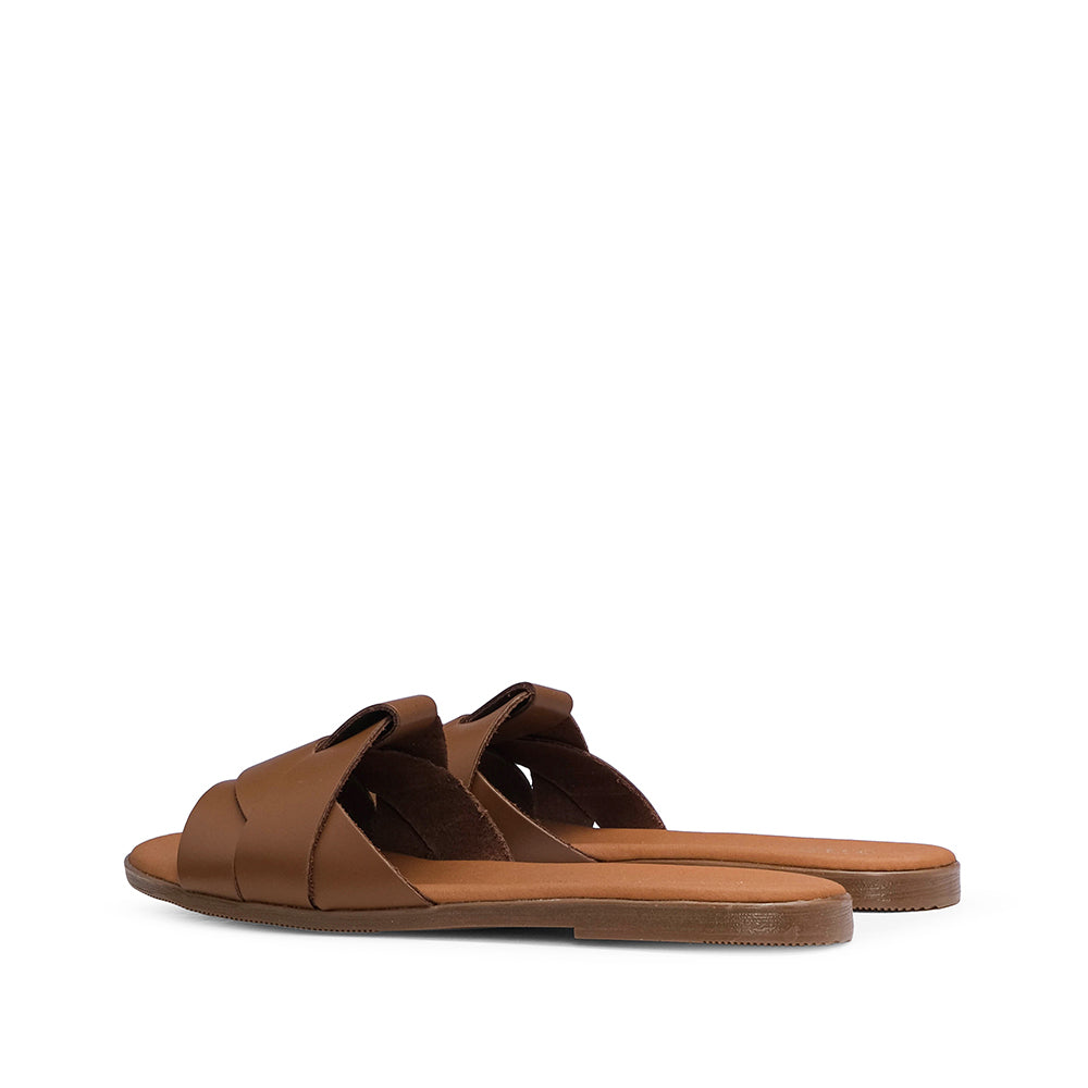Chinelo Casual Mulher Pele Camel
