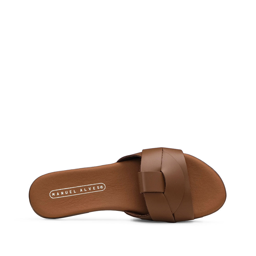 Chinelo Casual Mulher Pele Camel