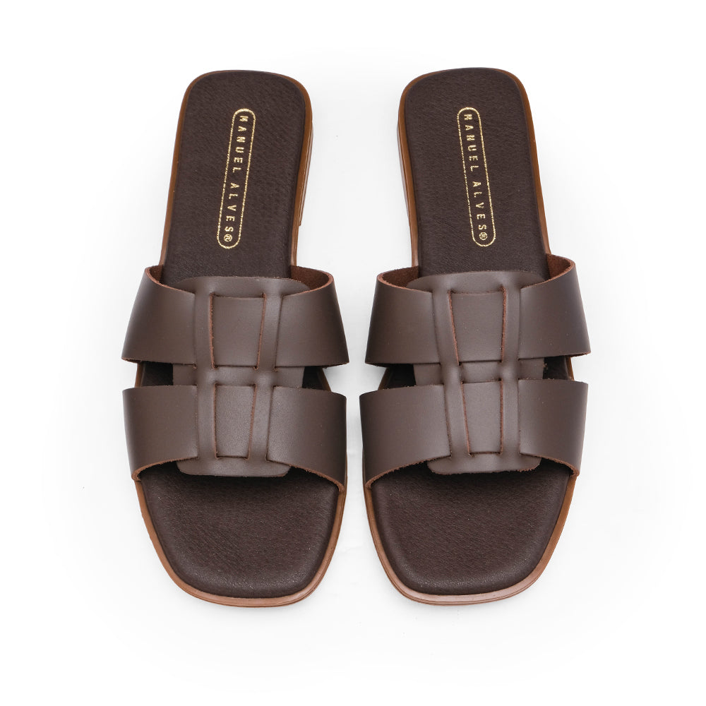Chinelo Casual Mulher Pele Castanho