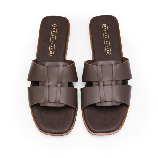 Chinelo Casual Mulher Pele Castanho