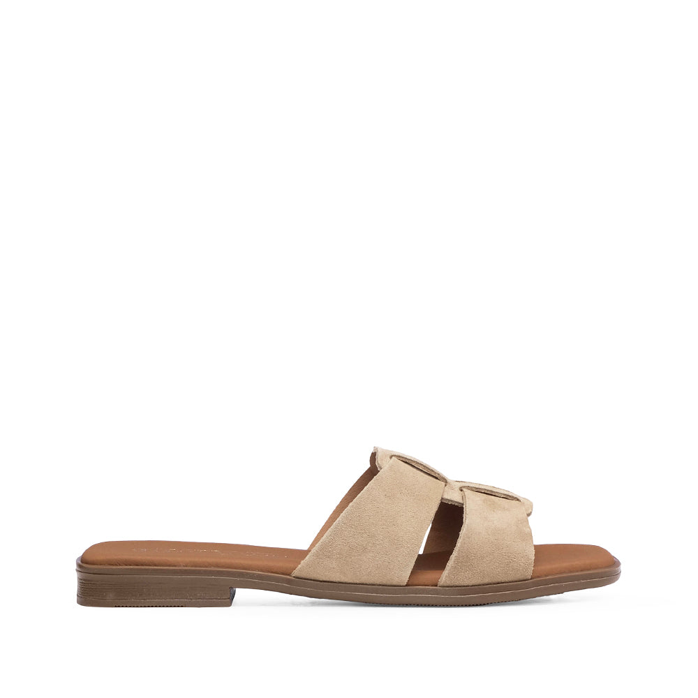 Chinelo Casual Mulher Camurça Bege