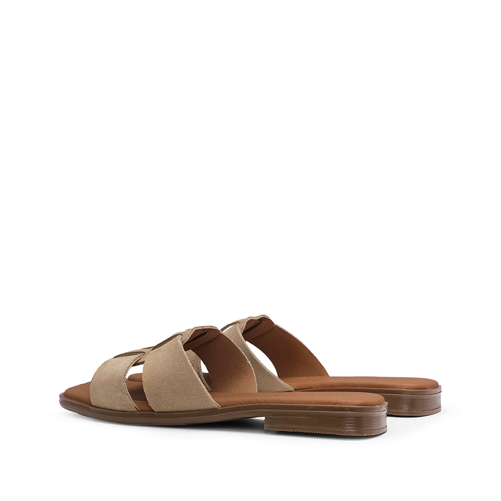 Chinelo Casual Mulher Camurça Bege