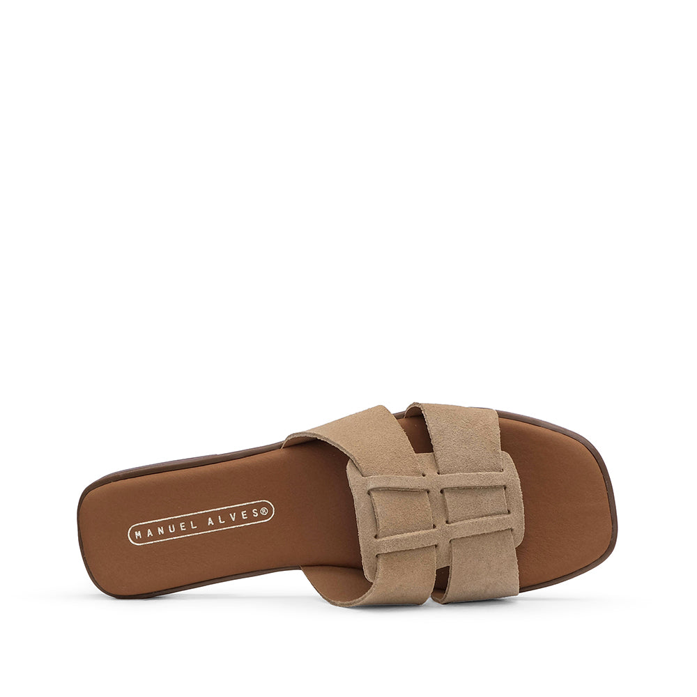 Chinelo Casual Mulher Camurça Bege
