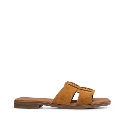 Chinelo Casual Mulher Camurça Camel
