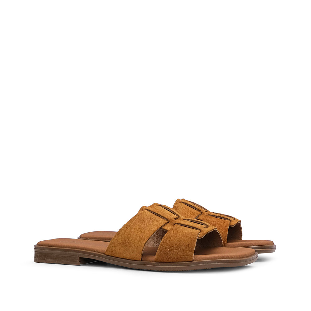 Chinelo Casual Mulher Camurça Camel