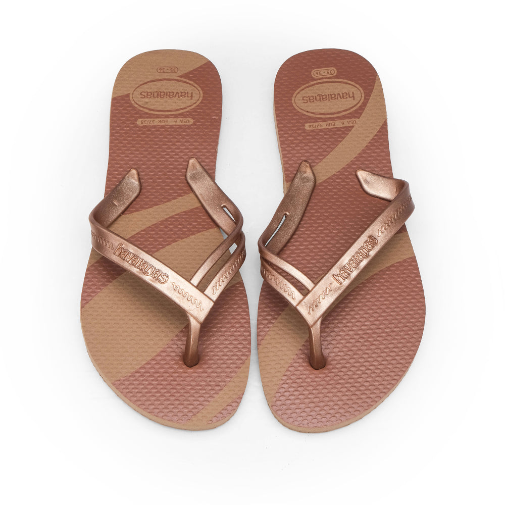 Chinelo Praia Mulher Ouro Rosa