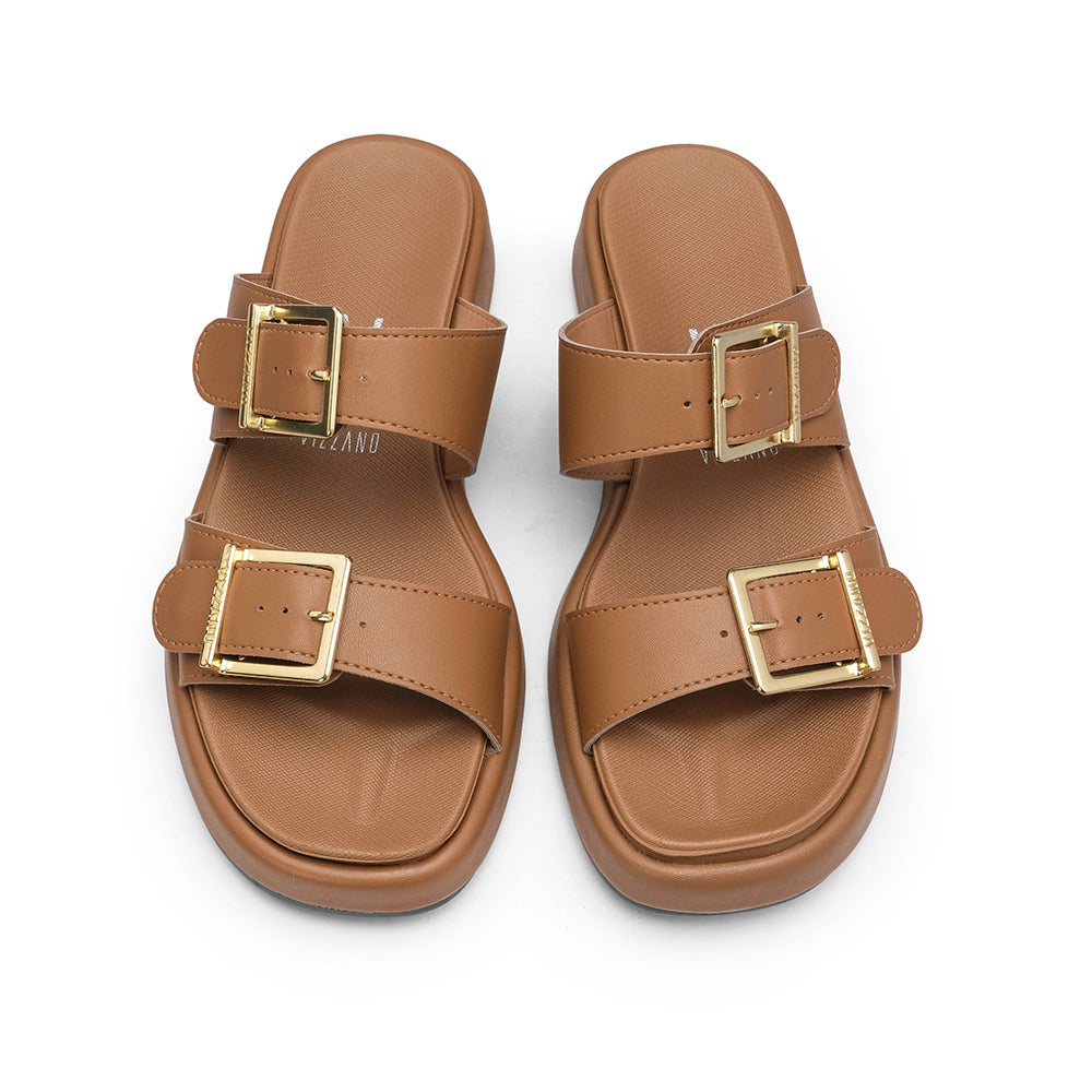 Chinelo Casual Mulher Camel