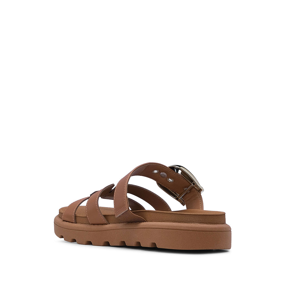 Chinelo Casual Mulher Camel