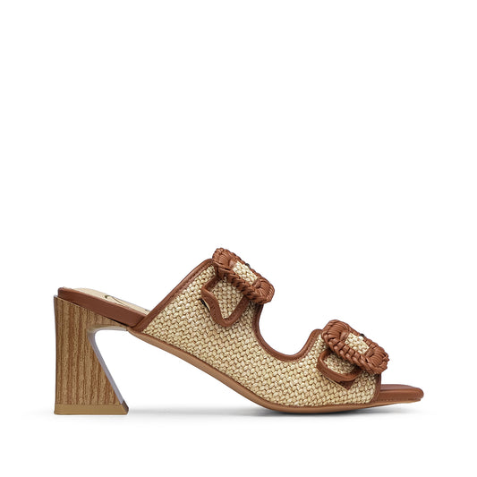 Chinelo Salto Alto Mulher Camel