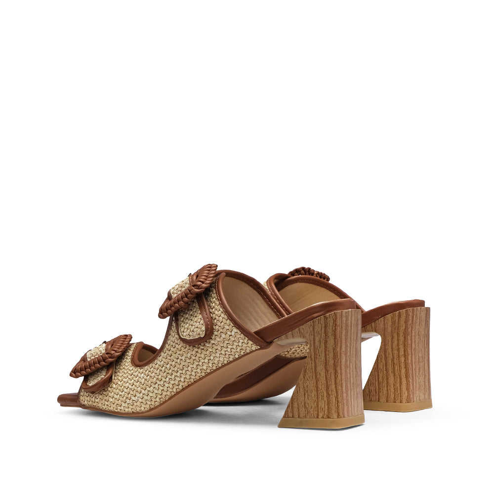 Chinelo Salto Alto Mulher Camel
