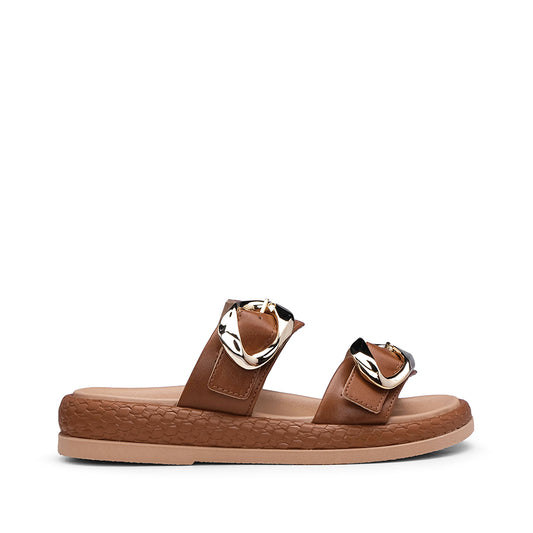 Chinelo Casual Mulher Camel